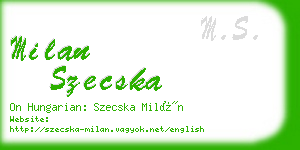 milan szecska business card